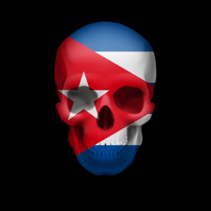 Cuban flag skull