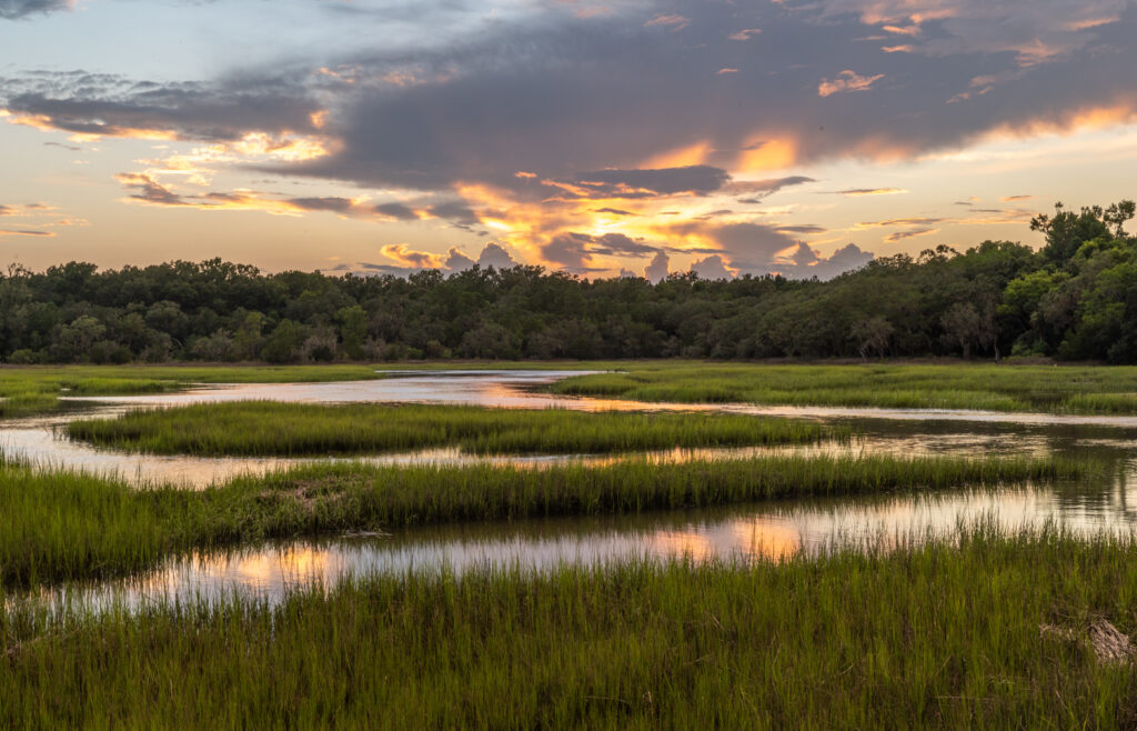 Sunset with low country marsh